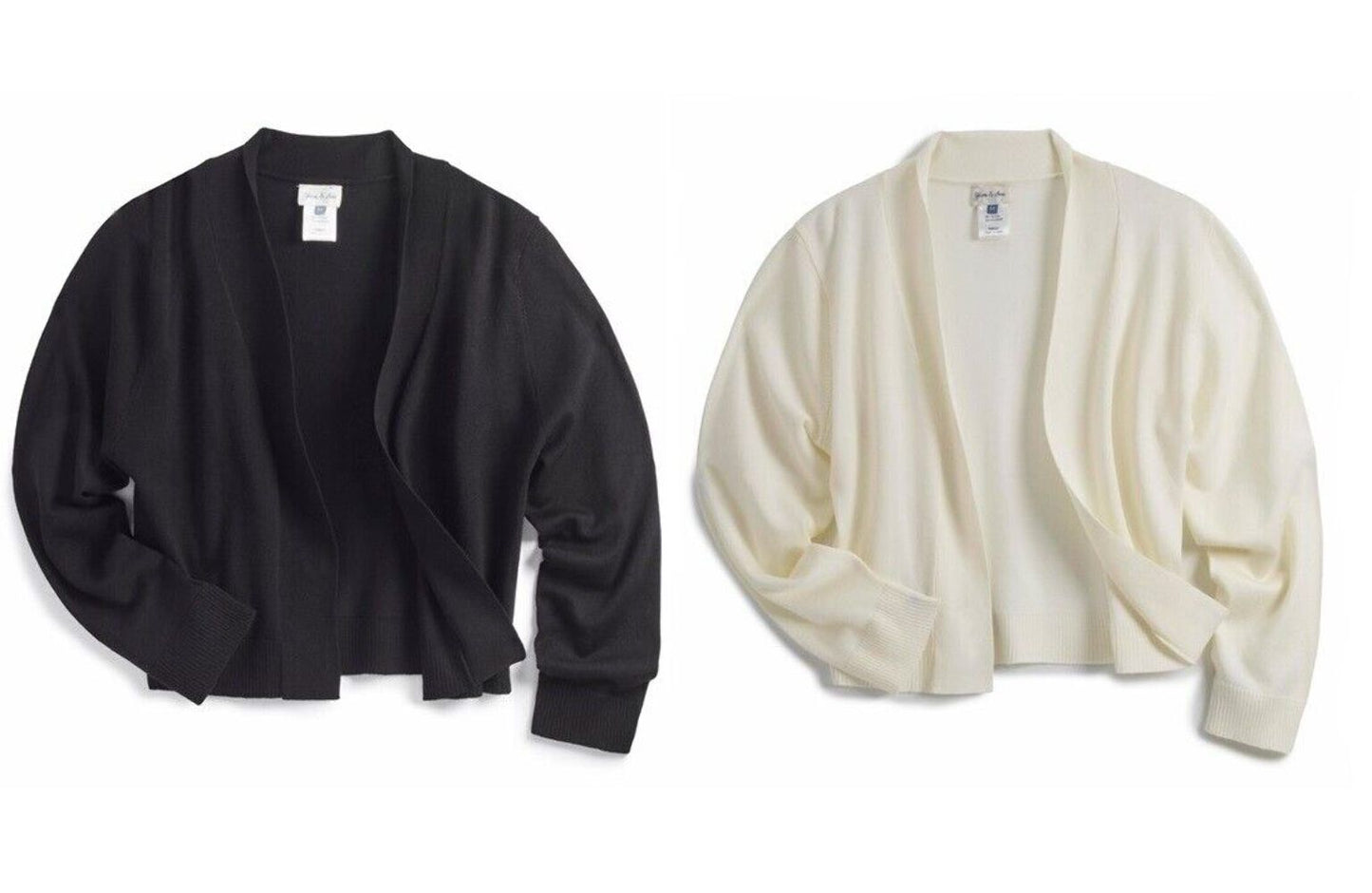 Yarn & Sea Women's Open Sweater Shrug (Plus Size) Black, Ivory (Size 1X) NWT
