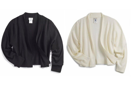 Yarn & Sea Women's Open Sweater Shrug (Plus Size) Black, Ivory (Size 1X) NWT