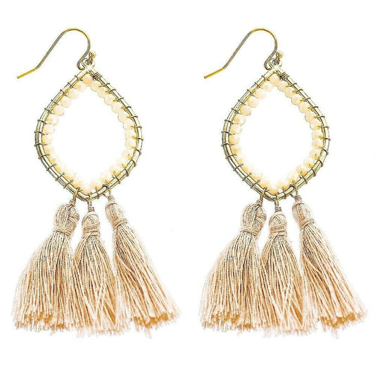 PANACEA (C) Panacea Beaded Tassel Earrings NEW W TAG