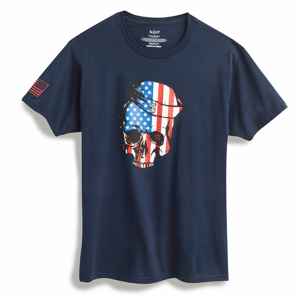 5.11 Men's Exclusive Short Sleeve Sailors USA Skull Tee SMALL NWT