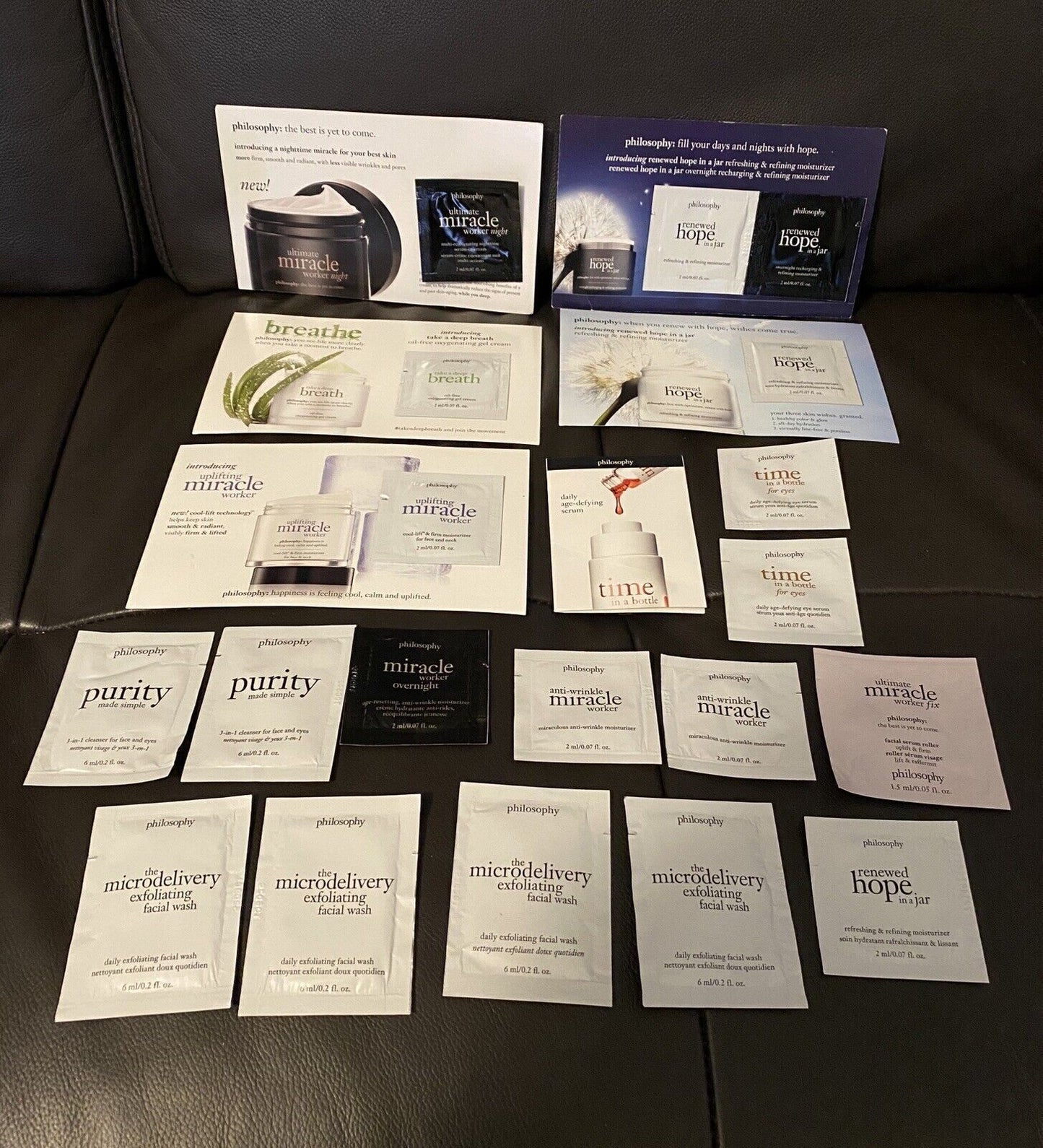 20-Piece Philosophy Skincare product samples cleanser, lotion, cream NEW
