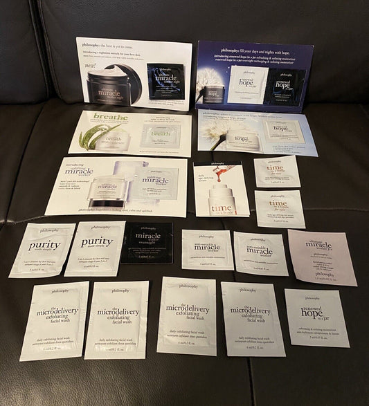 20-Piece Philosophy Skincare product samples cleanser, lotion, cream NEW