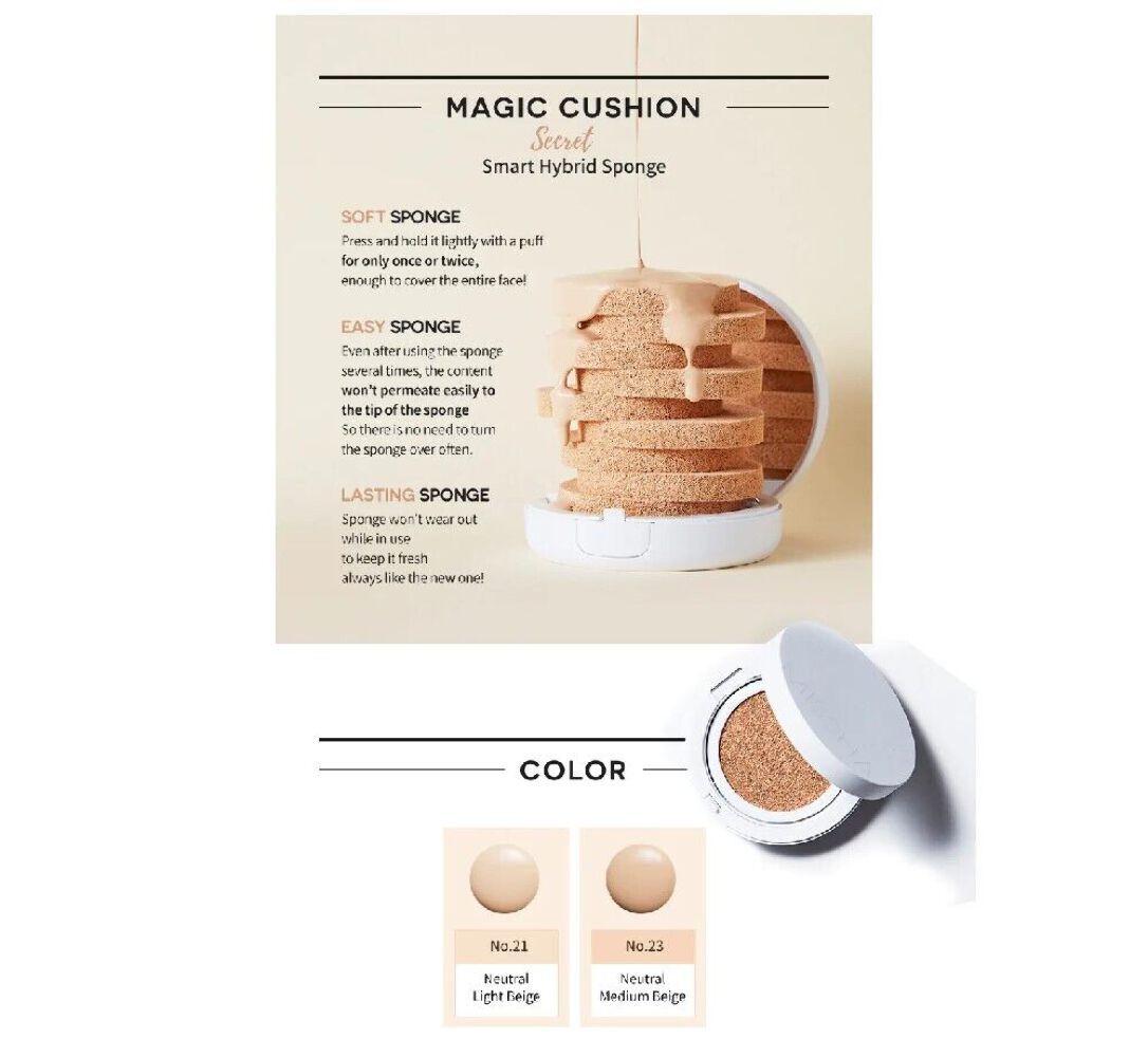 Missha M Magic Cushion Cover Lasting UV Blocking SPF50 **Choose Shade** NIB