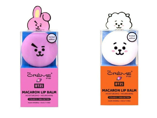 Lot of 2 -The Creme Shop BT21 Lip Balm - BTS ** RJ (Mango) & Cooky (Rose) NEW