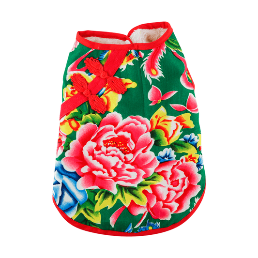 Pet Costume Dog Cat Warm Suit Chinese Lunar New Year Cotton Vest NEW W TAG