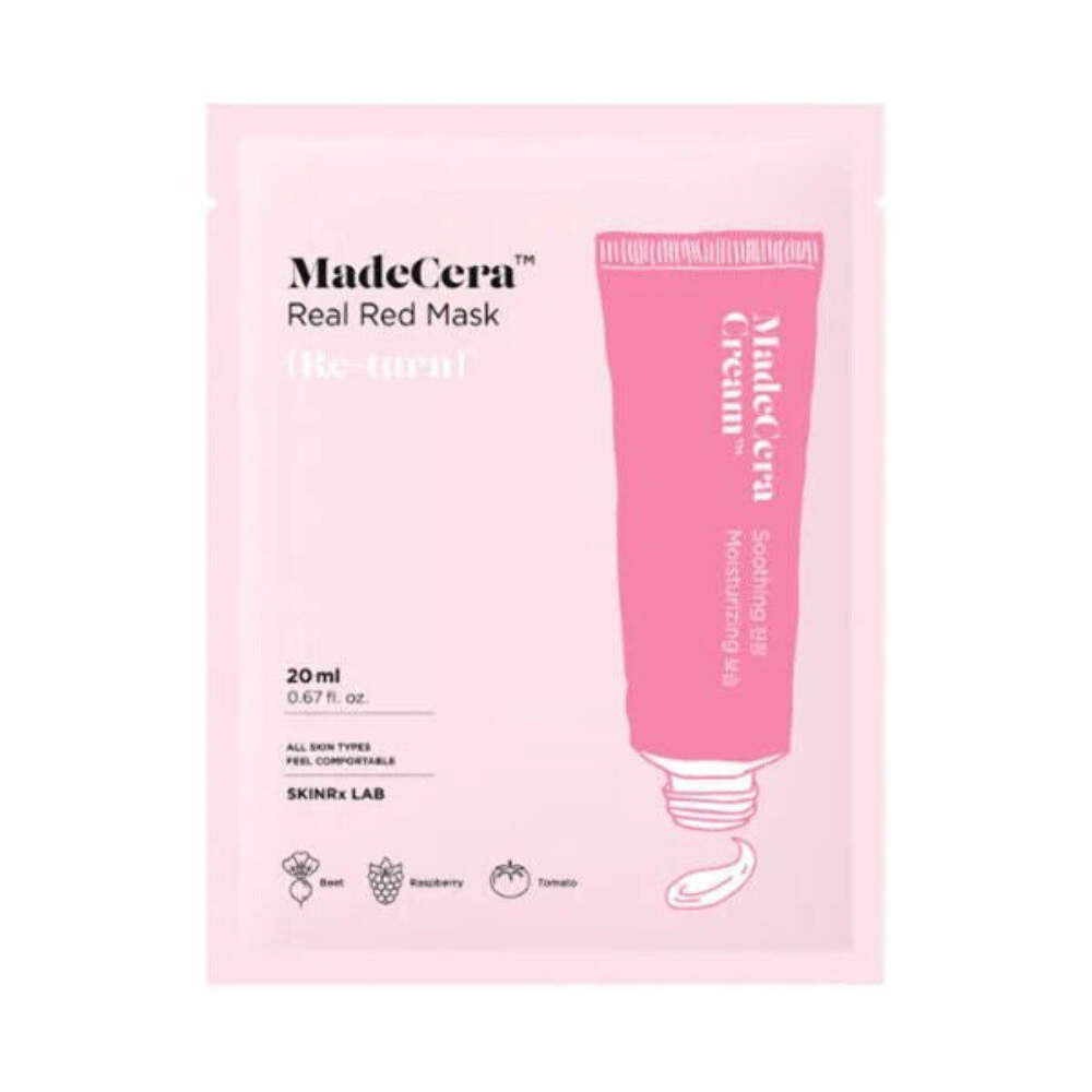 3 X SKINRx LAB Madecera Facial Sheet Real Red (Return) & Real Blue (Refresh) NEW