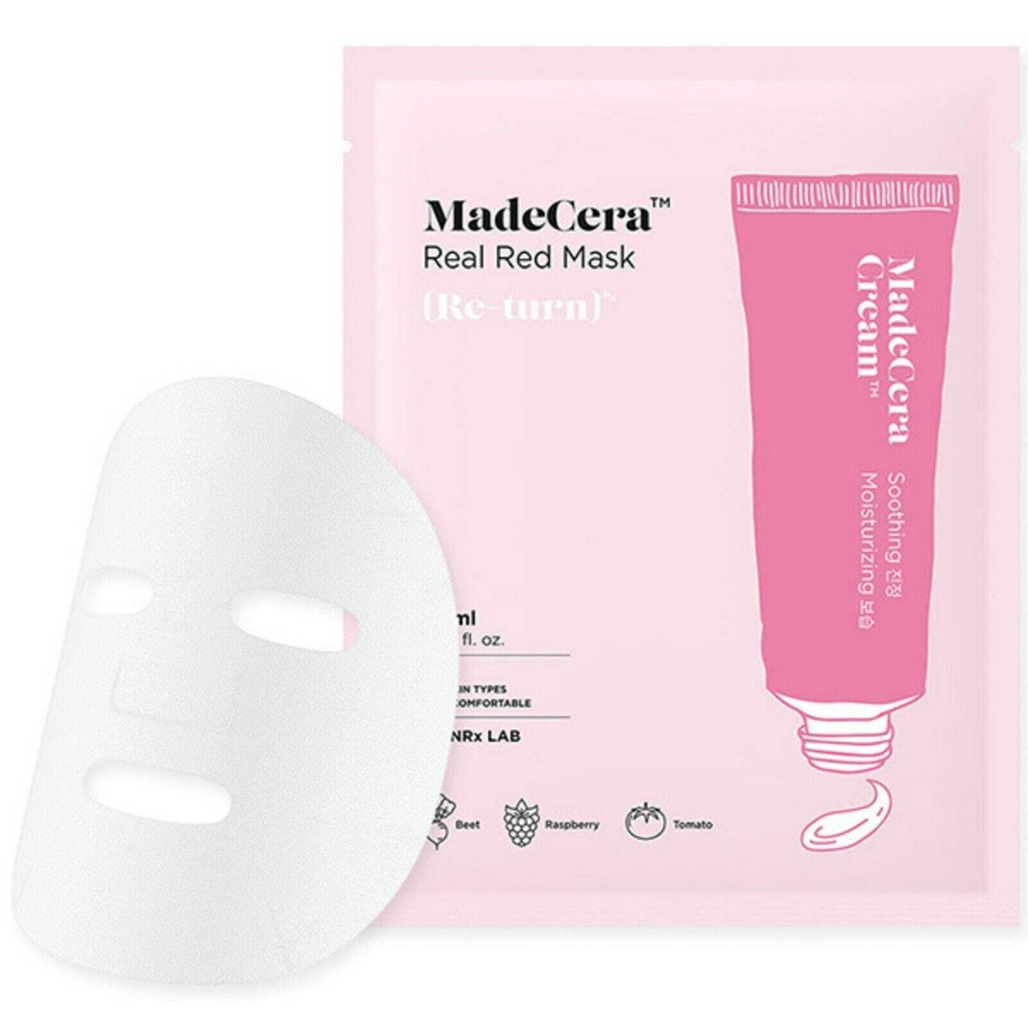 3 X SKINRx LAB Madecera Facial Sheet Real Red (Return) & Real Blue (Refresh) NEW
