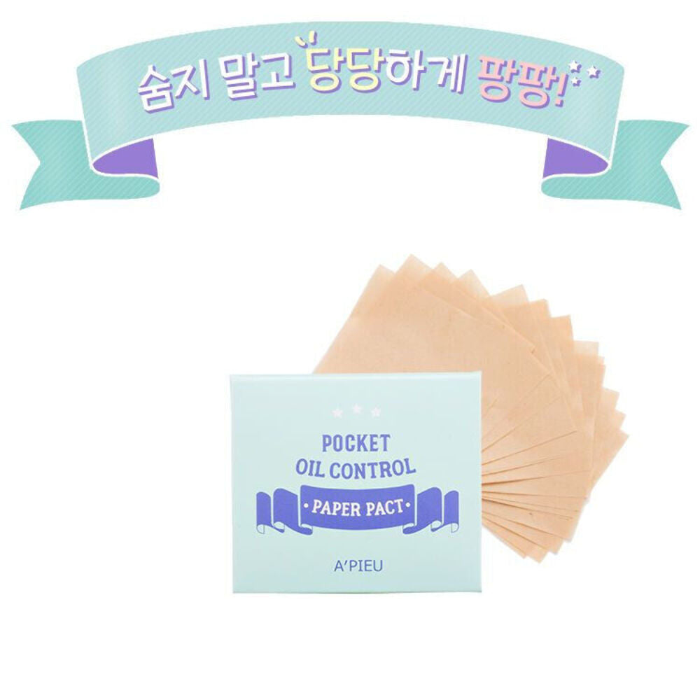 4 X A'Pieu Pocket Oil Control Paper Pact 50 pieces **K-Beauty** NEW IN BOX