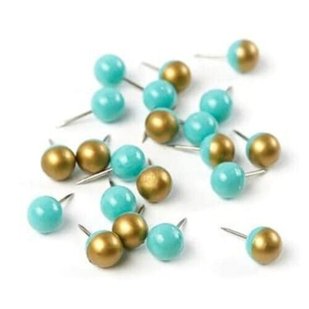 ERIN CONDREN Lagoon Round Metallic Push Pin Set NEW W TAG