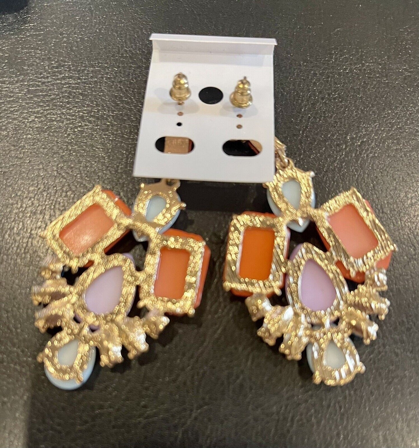 Beautiful Chandelier Drop Dangle Fashion Earrings Gold Tone (Made in Korea) NWT