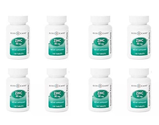 8 X ZINC 50mg 100 Tablets per bottle (Total 800) Immune Support Exp 04/25 NEW