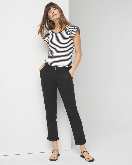 White House Black Market Mid-Rise Pret-A-Pedi Cropped Pants Washed Black Size 14