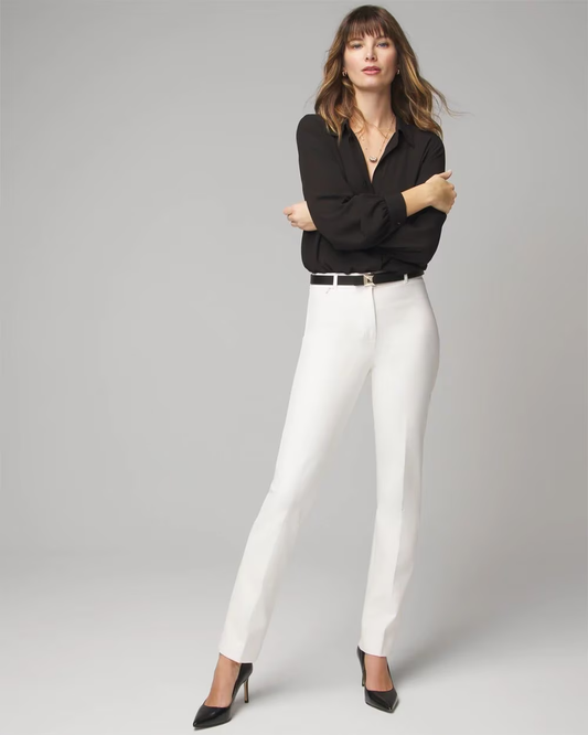 White House Black Market Slim Ankle Comfort Stretch Pant Ecru (Size 12R) NWT