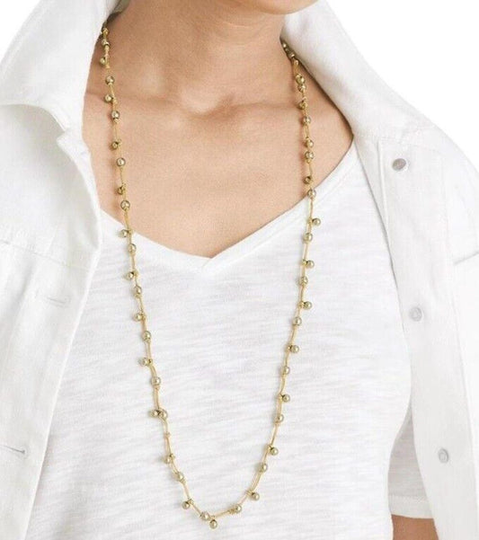 Chico's Yellow Single-strand Beaded Necklace $29.50 NEW W TAG