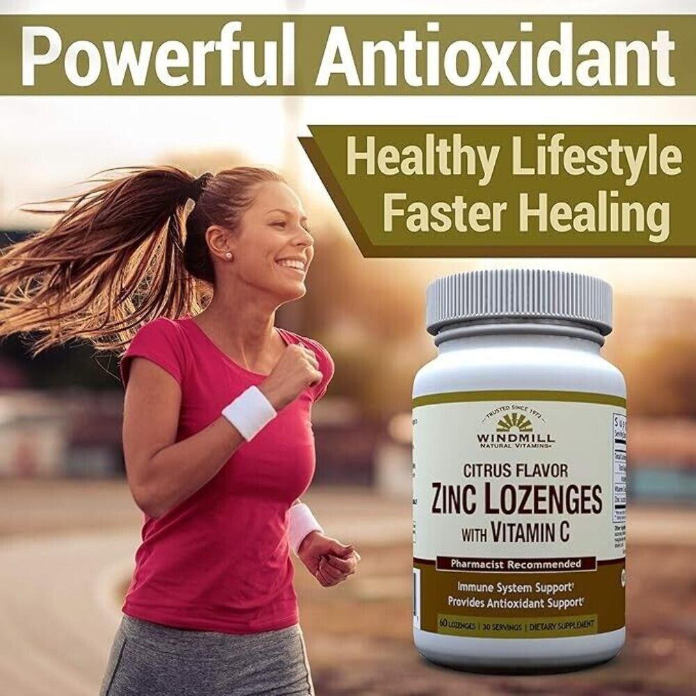 2 X Windmill Citrus Flavor Zinc Lozenges w/ Vitamin C 60ct (Total 120) Exp 4/26