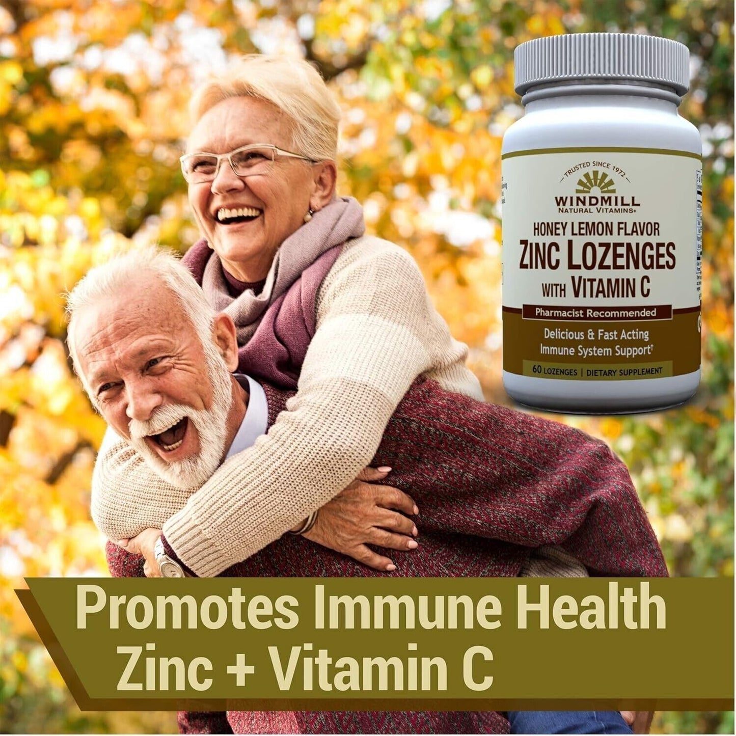2 X Windmill Citrus Flavor Zinc Lozenges w/ Vitamin C 60ct (Total 120) Exp 4/26