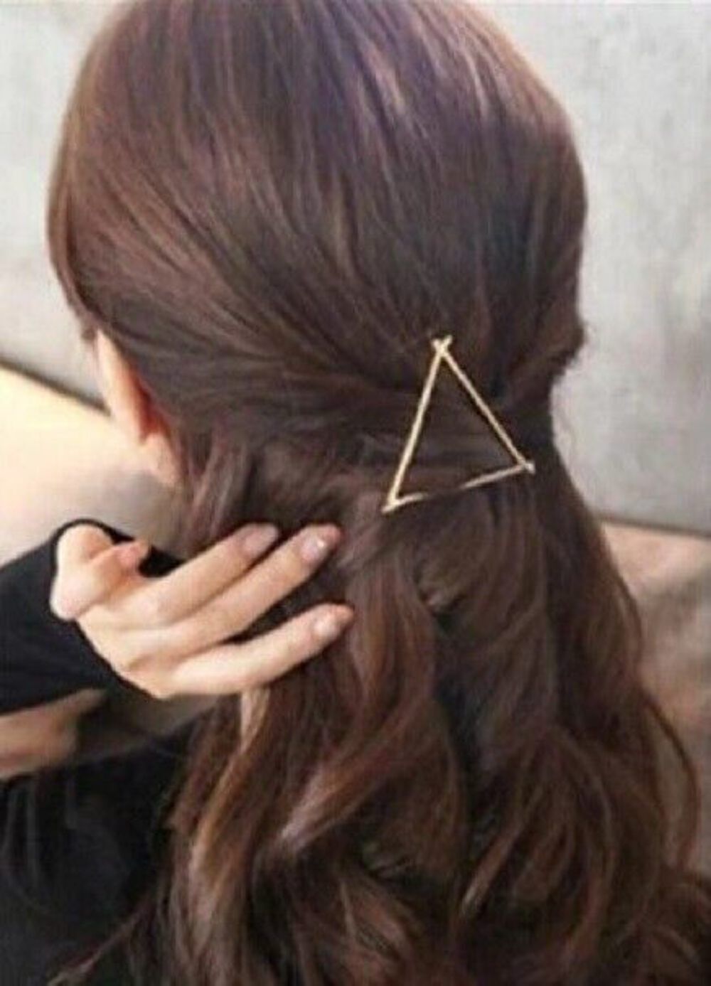 Lot of 3 Minimalist Geometric Triangle Hair Clip, Hollow Metal Hairpin Clamps