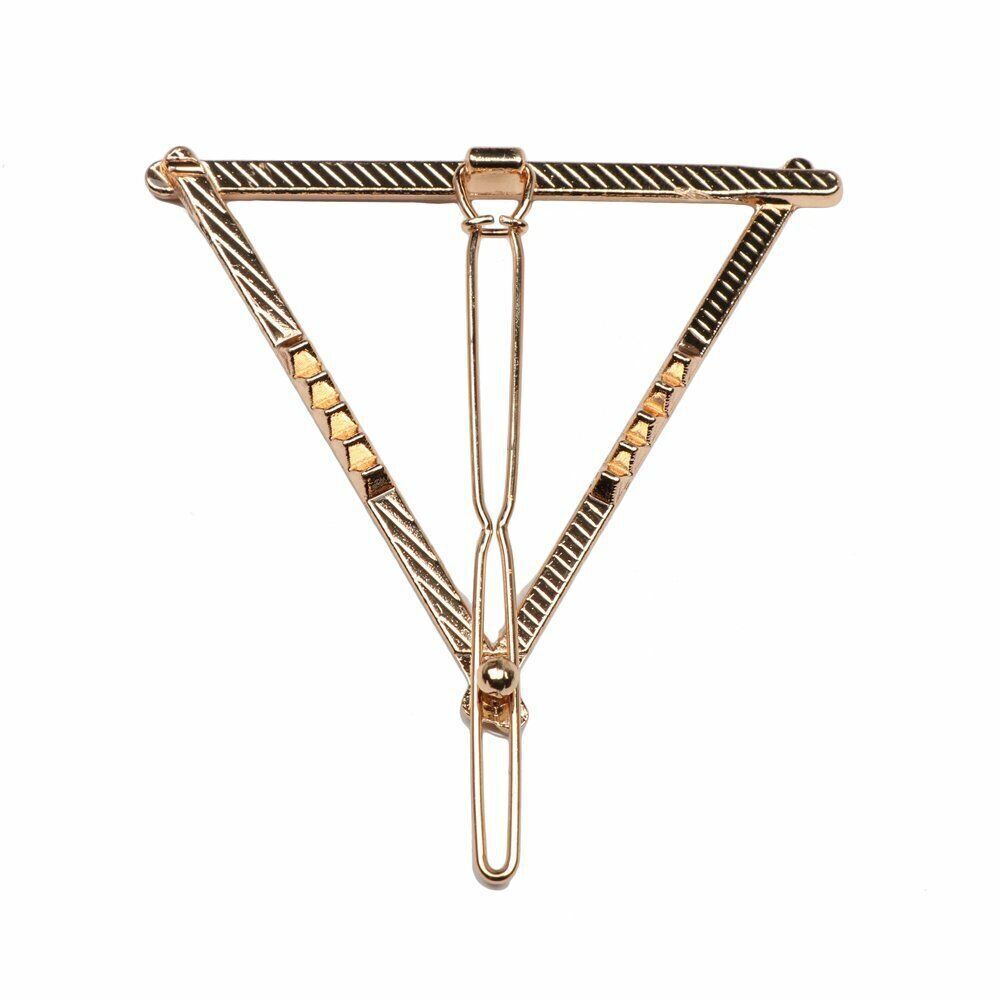 Lot of 3 Minimalist Geometric Triangle Hair Clip, Hollow Metal Hairpin Clamps
