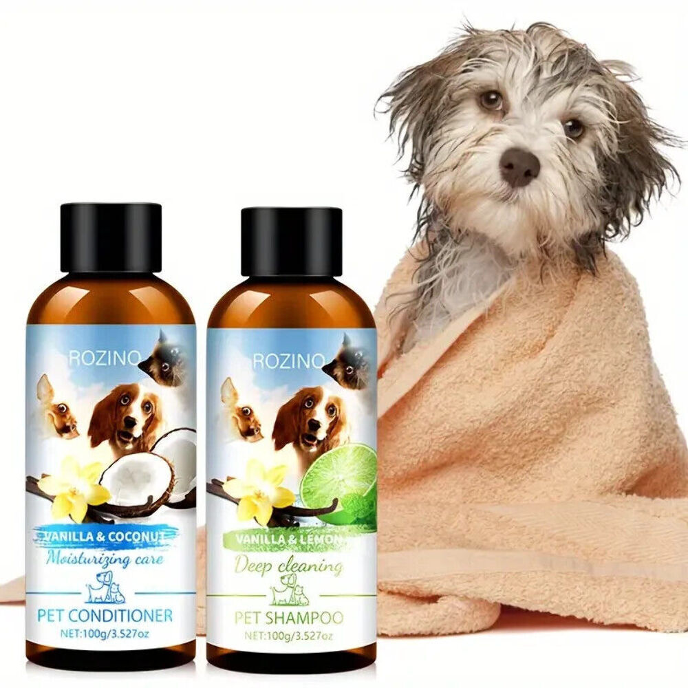 NEW IN BOX Rozino 2-Piece Pet Vanilla Coconut Lemon Shampoo & Conditioner Set