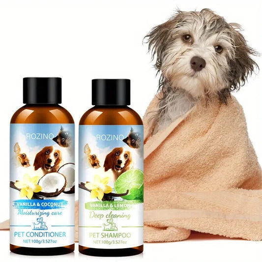 NEW IN BOX Rozino 2-Piece Pet Vanilla Coconut Lemon Shampoo & Conditioner Set