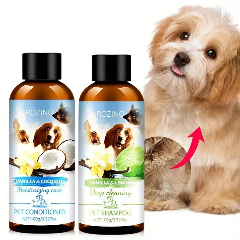 NEW IN BOX Rozino 2-Piece Pet Vanilla Coconut Lemon Shampoo & Conditioner Set
