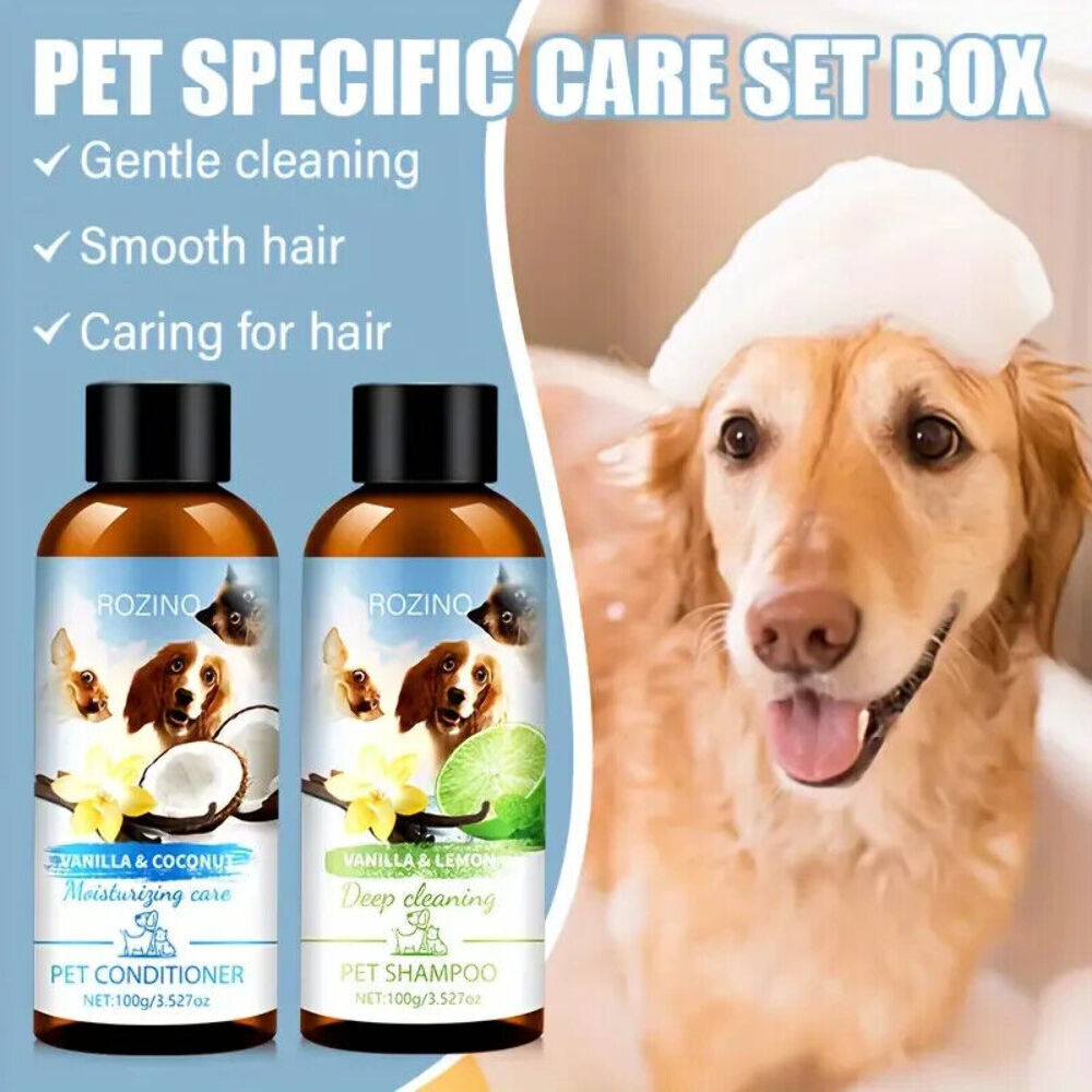 NEW IN BOX Rozino 2-Piece Pet Vanilla Coconut Lemon Shampoo & Conditioner Set