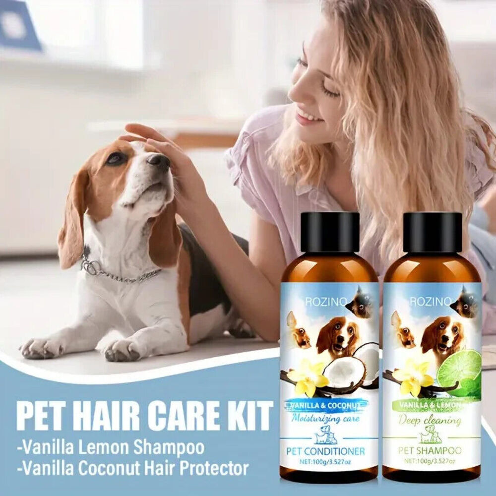 NEW IN BOX Rozino 2-Piece Pet Vanilla Coconut Lemon Shampoo & Conditioner Set