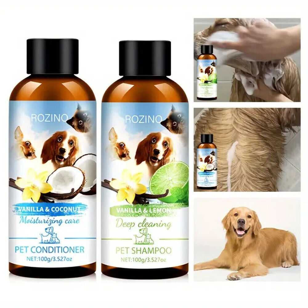 NEW IN BOX Rozino 2-Piece Pet Vanilla Coconut Lemon Shampoo & Conditioner Set